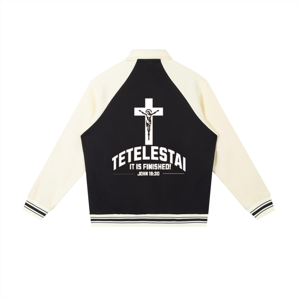 Contrast Raglan Sleeve Baseball Jacket