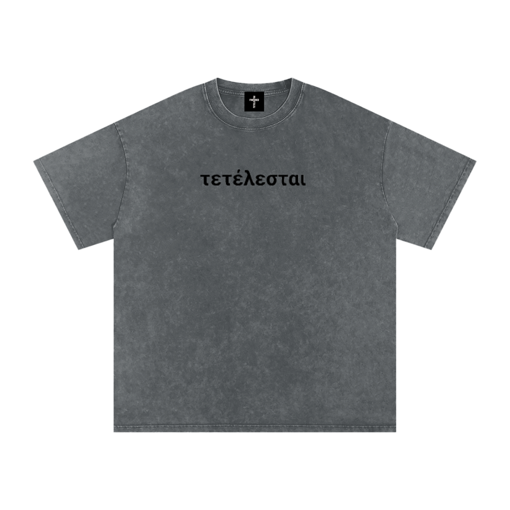 Crucifix Black Lettered Washed T-Shirt