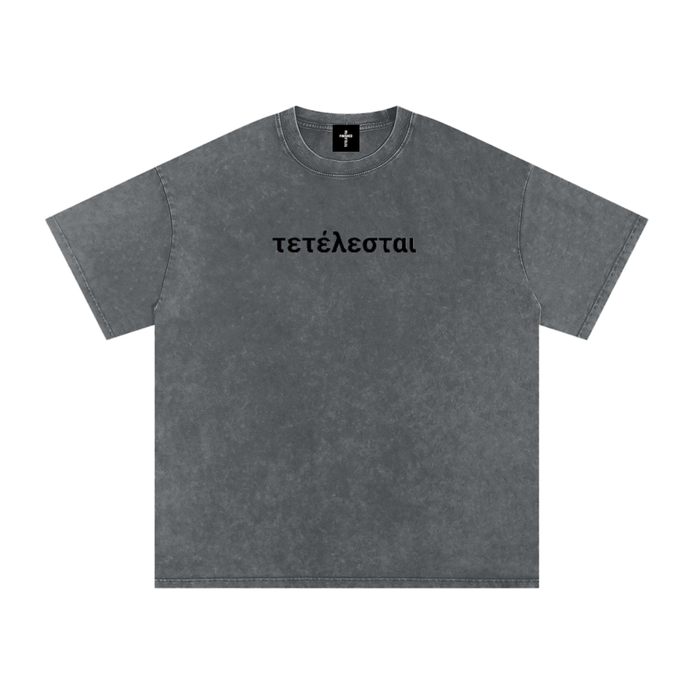 Crucifix Black Lettered Washed T-Shirt