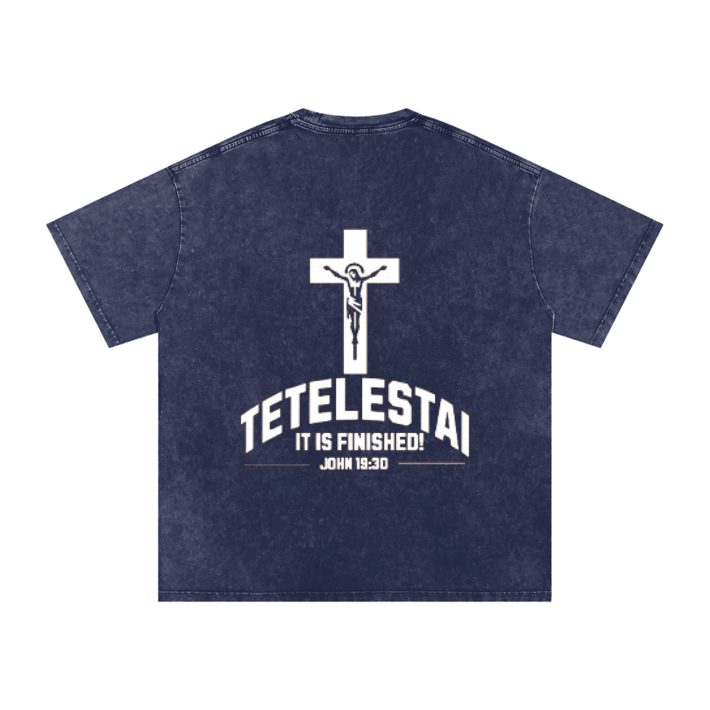 White Lettered Crucifix T-Shirt