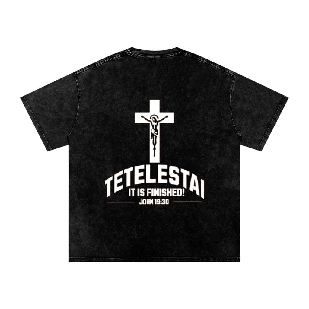 White Lettered Crucifix T-Shirt
