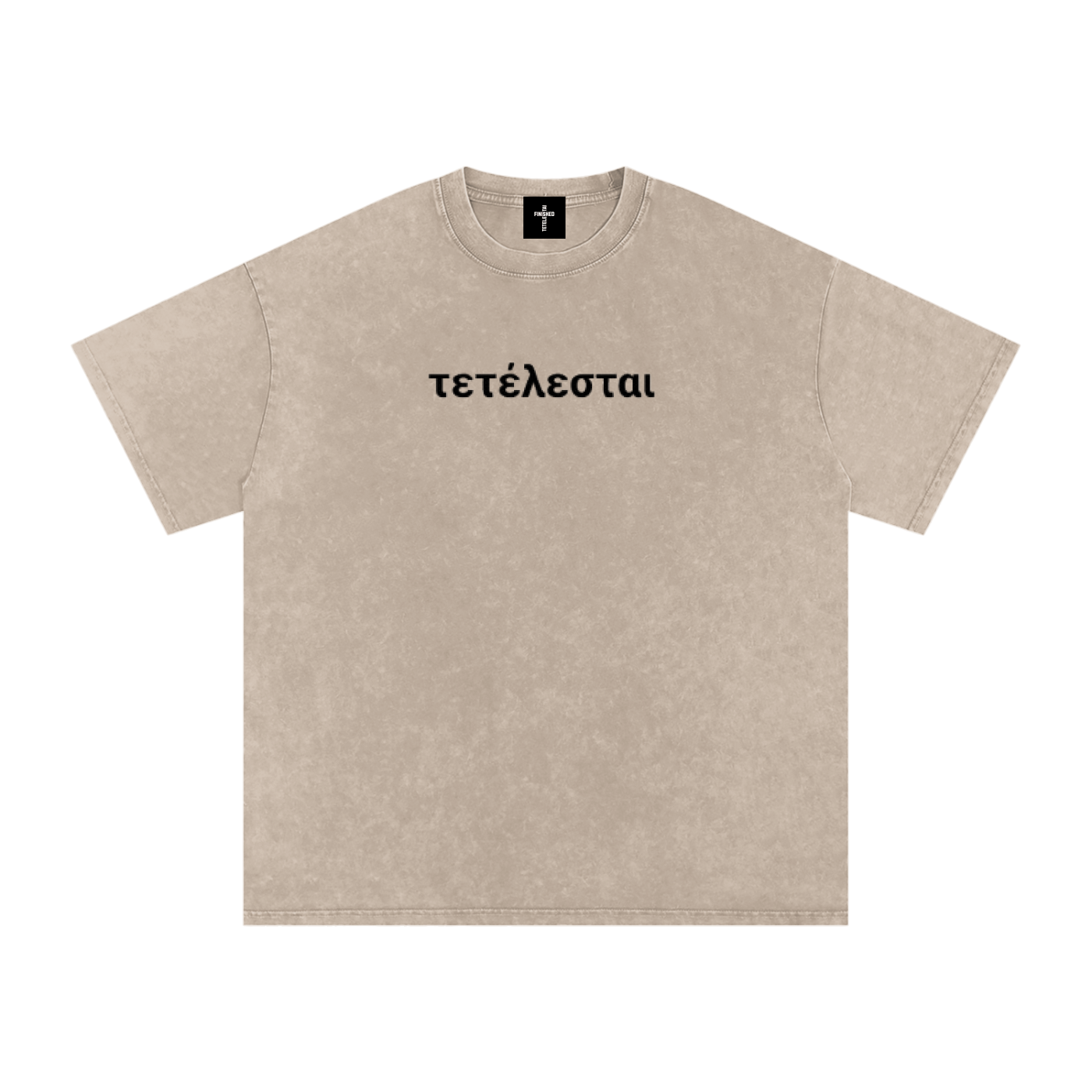 Crucifix Black Lettered Washed T-Shirt