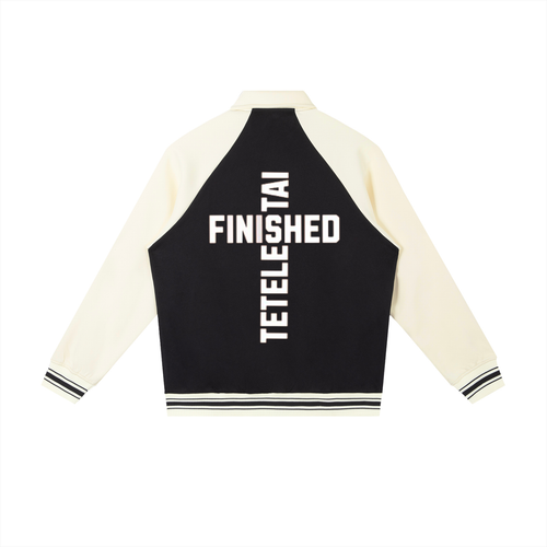 Contrast Raglan Sleeve Baseball Jacket